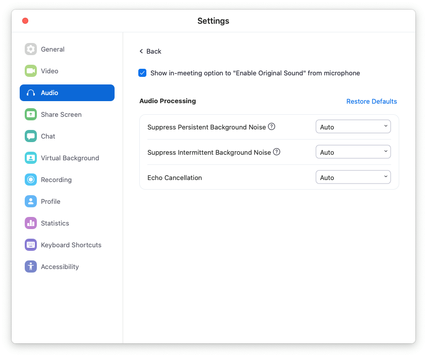 [Screenshot of advanced audio settings]